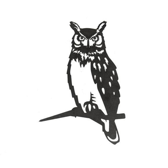 Great Horned Owl - Outdoor Tree Ornaments in Corten Steel - Metal Art